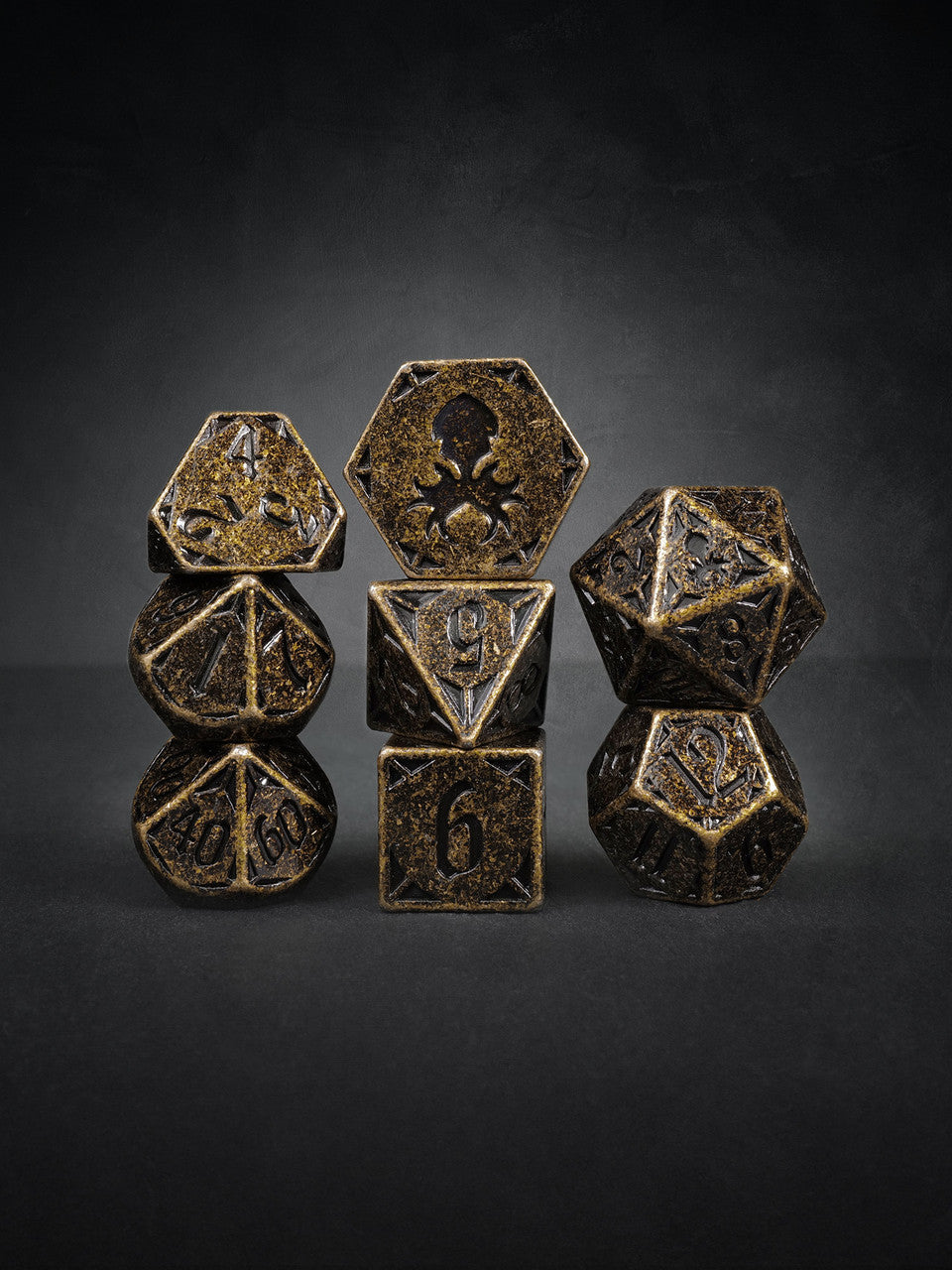 Rite of Brass 8pc TTRPG Dice Set